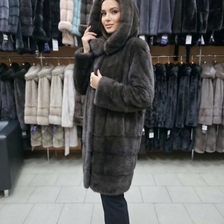 Норковая шуба, модель москвичка